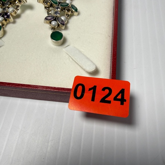 Nikki Butler Green and Purple Gemstone Earrings - Picture 11 of 12